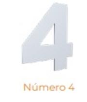 Numero adesivo 4 Branco 130 mm - Aluminio Leve