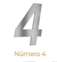 Numero adesivo 4 Prata Escovado 130 mm - Aluminio Leve