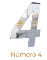 Numero adesivo 4 Prata Espelhado 130 mm - Aluminio Leve