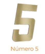 Numero adesivo 5 Ouro escovado 130 mm - Aluminio Leve