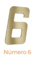 Numero adesivo 6 Ouro escovado 130 mm - Aluminio Leve