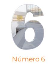 Numero adesivo 6 Prata Espelhado 40 mm - Aluminio Leve