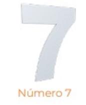 Numero adesivo 7 Branco 130 mm - Aluminio Leve