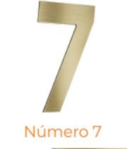Numero adesivo 7 Ouro escovado 130 mm - Aluminio Leve