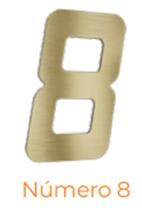 Numero adesivo 8 Ouro escovado 130 mm - Aluminio Leve