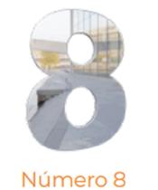 Numero adesivo 8 Prata Espelhado 40 mm - Aluminio Leve