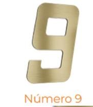 Numero adesivo 9 Ouro escovado 130 mm - Aluminio Leve