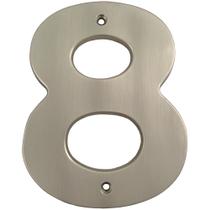 Número da casa Stone Harbor Hardware 8 13 cm de níquel acetinado Número da casa Stone Harbor Hardware 8 13 cm de níquel acetinado