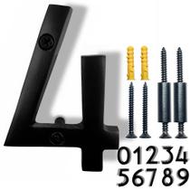Número de Casa 4 NACH 10 cm de Aluminio Negro para Exterior Número de Casa 4 NACH 10 cm de Aluminio Negro para Exterior