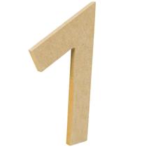 Número de MDF Madeira Crua - Tamanho: 20,5 x 10,5 x 1,0 cm - Modelo: 1