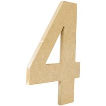 Número de MDF Madeira Crua - Tamanho: 20,5 x 13,0 x 1,0 cm - Modelo: 4