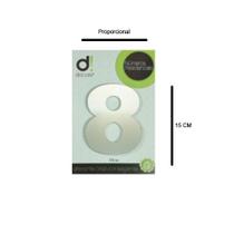 Número em alumínio Espelhado Polido Residencial N 8 15cm Número em alumínio Espelhado Polido Residencial N 8 15cm