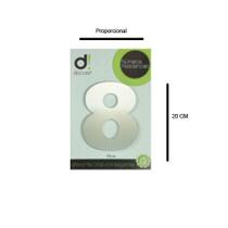 Número em alumínio Espelhado Polido Residencial N 8 20cm Número em alumínio Espelhado Polido Residencial N 8 20cm