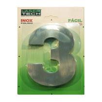 Número Inox algarismo para Fachada 12cm (Nº 3) Número Inox algarismo para Fachada 12cm (Nº 3)
