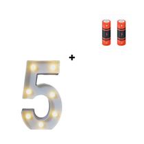 Número Luminária Led 3d Festa Decoração + Pilha Grátis