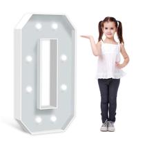Número luminoso tipo marquee 0 ZEELY 91 cm em placa de espuma