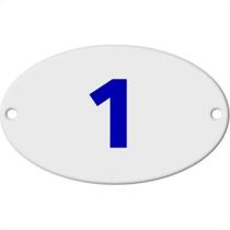 Numero Oval Chapa Esmaltado Caiado 1 - Kit C/10
