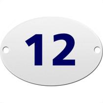 Numero Oval Chapa.Esmaltado.Caiado 12 - Kit C/10