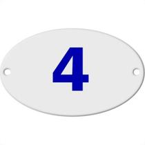 Numero Oval Chapa Esmaltado Caiado 4 - Kit C/10 Numero Oval Chapa Esmaltado Caiado 4 - Kit C/10