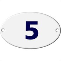 Numero Oval Chapa Esmaltado Caiado 5 - Kit C/10