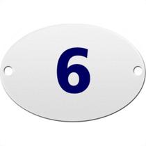 Numero Oval Chapa Esmaltado Caiado 6/9 - Kit C/10 Numero Oval Chapa Esmaltado Caiado 6/9 - Kit C/10