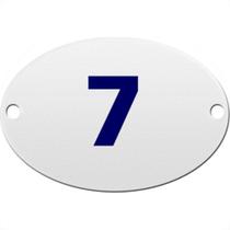 Numero Oval Chapa Esmaltado Caiado 7 - Kit C/10 Numero Oval Chapa Esmaltado Caiado 7 - Kit C/10