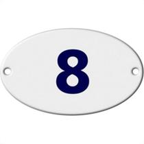 Numero Oval Chapa Esmaltado Caiado 8 - Kit C/10 Numero Oval Chapa Esmaltado Caiado 8 - Kit C/10