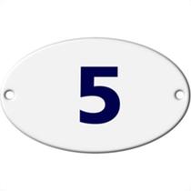 Numero Oval Pvc Caiado 5 - Kit C/25 Numero Oval Pvc Caiado 5 - Kit C/25