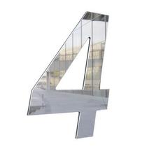 Numero Para Residência 130mm Prata espelhado - Metalmidia