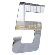 Numero Para Residência 130mm Prata espelhado - Metalmidia