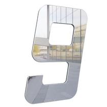 Numero Para Residência 130mm Prata espelhado - Metalmidia