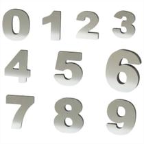 Numero Redondo 3d 125mm Aço Escovado