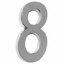 Número Residencia Grande Alumínio Cromado 3D 8 Metalcromo Número Residencia Grande Alumínio Cromado 3D 8 Metalcromo