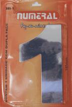 Número Residencial 1 Numeral Em ACM Cromado Número Residencial 1 Numeral Em ACM Cromado