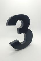 Número Residencial 15cm PRETO Caixa Alta 3d Algarismo Lubian