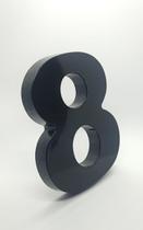 Número Residencial 15cm PRETO Caixa Alta 3d Algarismo Lubian