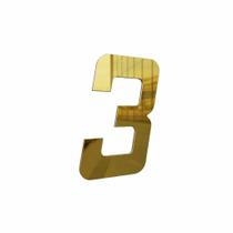 Número Residencial 180MM Ouro Espelhado 3 - Metalmidia