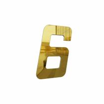 Número Residencial 180MM Ouro Espelhado 6 - Metalmidia