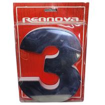 Número Residencial 3 Cromado Com Fita Dupla Face Rennova