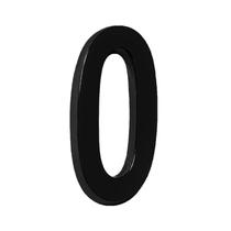 Número Residencial 3D "0" Plástico ABS Preto Metalcromo