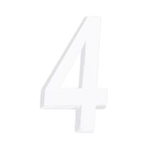 Número Residencial 3D "4" Plástico ABS Branco Metalcromo Número Residencial 3D "4" Plástico ABS Branco Metalcromo
