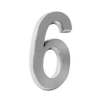Número Residencial 3D "6" Plástico ABS Cromado Metalcromo