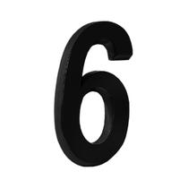 Número Residencial 3D "6" Plástico ABS Preto Metalcromo