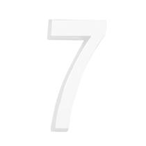 Número Residencial 3D "7" Plástico ABS Branco Metalcromo