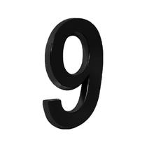 Número Residencial 3D "9" Plástico ABS Preto Metalcromo