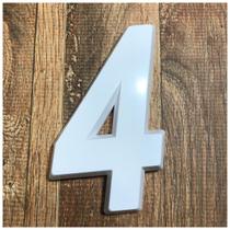 Número Residencial 4 Branco 3d 14cm De Altura