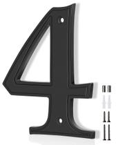 Número Residencial 4 Emotionlite Preto em Liga de Zinco 13 cm Número Residencial 4 Emotionlite Preto em Liga de Zinco 13 cm