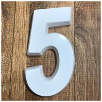 Número Residencial 5 Branco 3d 14cm De Altura Número Residencial 5 Branco 3d 14cm De Altura