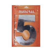 Número Residencial 5 Numeral Em ACM Cromado Número Residencial 5 Numeral Em ACM Cromado