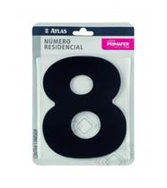 Numero Residencial 8 Preto 125 mm - Primafer